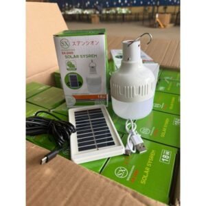 rechargeable solar led bulb with solar panel – portable emergency & outdoor light
